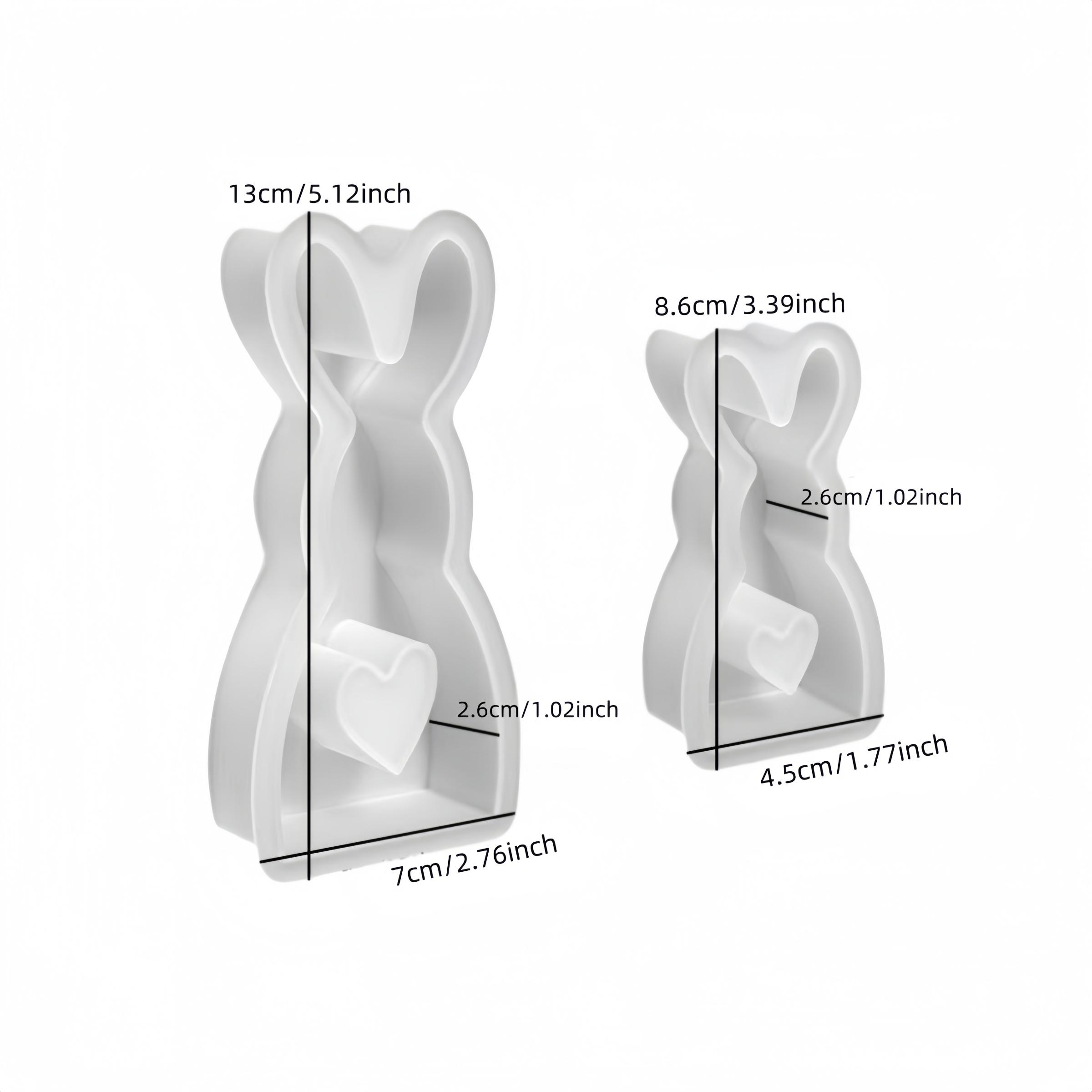 Easter Heart Rabbit Silicone Mold Set, DIY Candle Making, Resin Casting, Home Decor Craft Moulds, 2 Pieces, Batch No. 20250501000