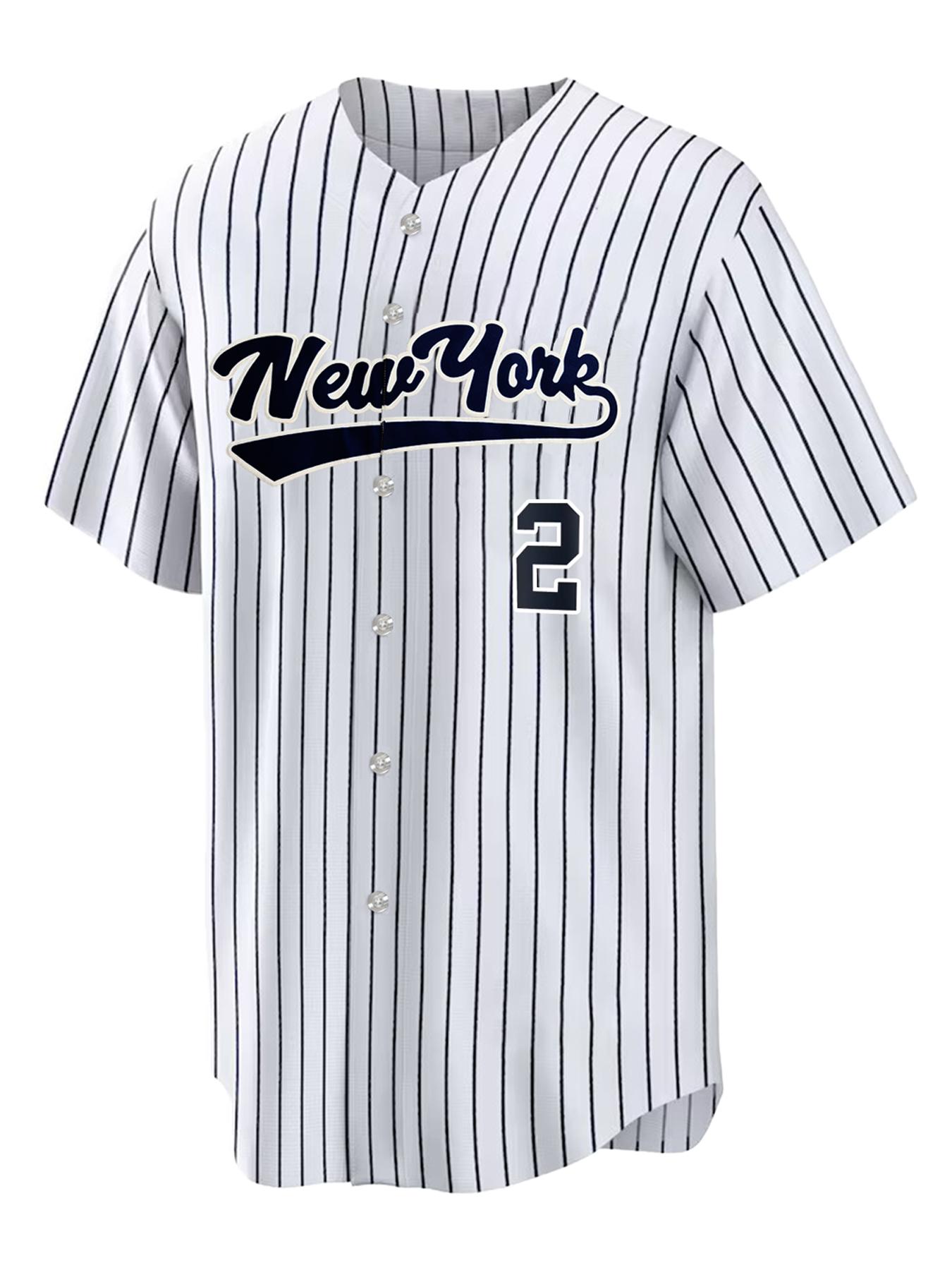 Men's Letter & Number Print Baseball Jersey, Casual Breathable V-neck Short Sleeve Pullover Uniform for Training & Competition, Embroidered Design Baseball Top, Jersey Shirts, Sports Top