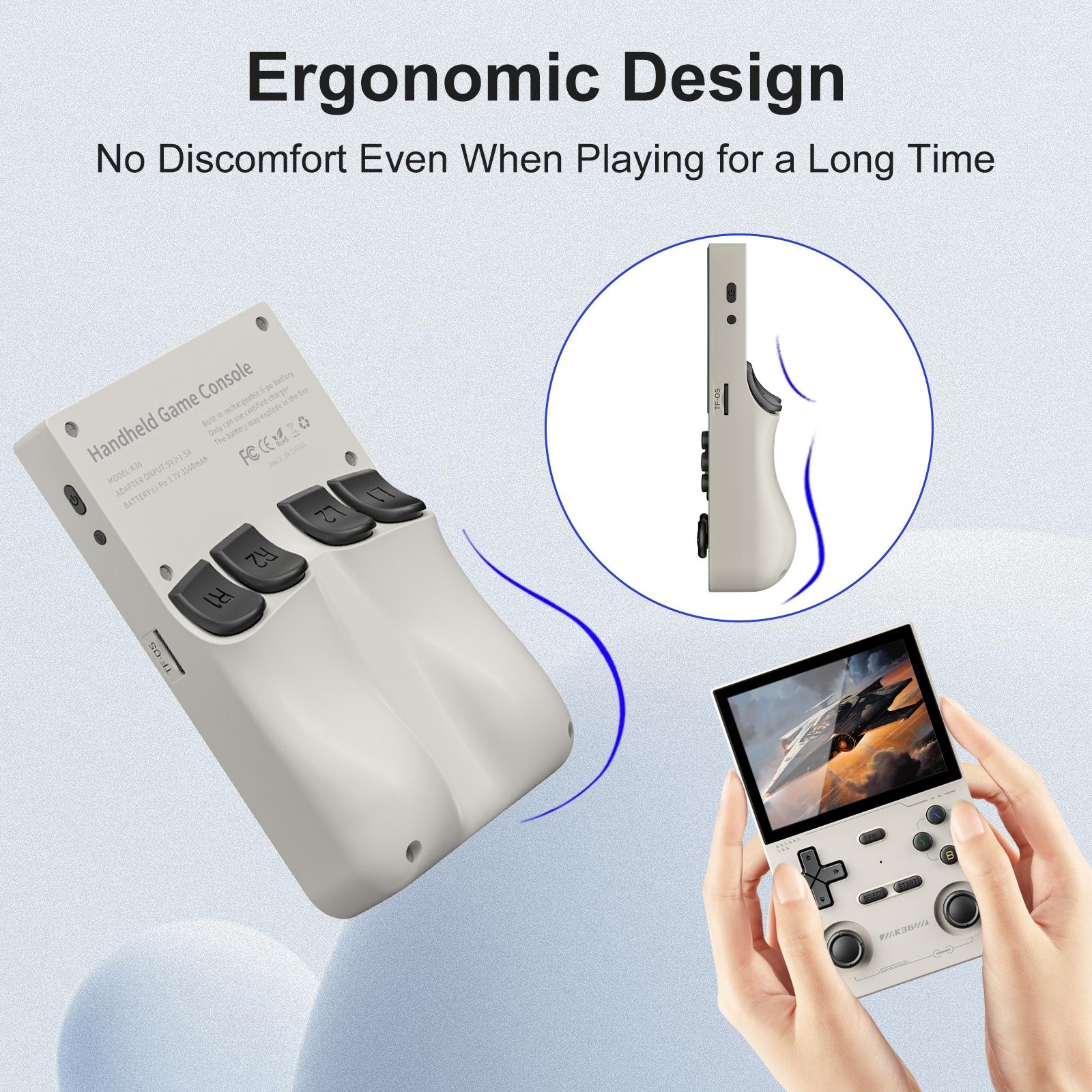 YLW GAMINJA K36 Portable Handheld Game Console, 3.5 Inch HD IPS Screen Handheld Retro Game Player, Rechargeable Gaming Device with 16000+ Games & 20+ Simulators