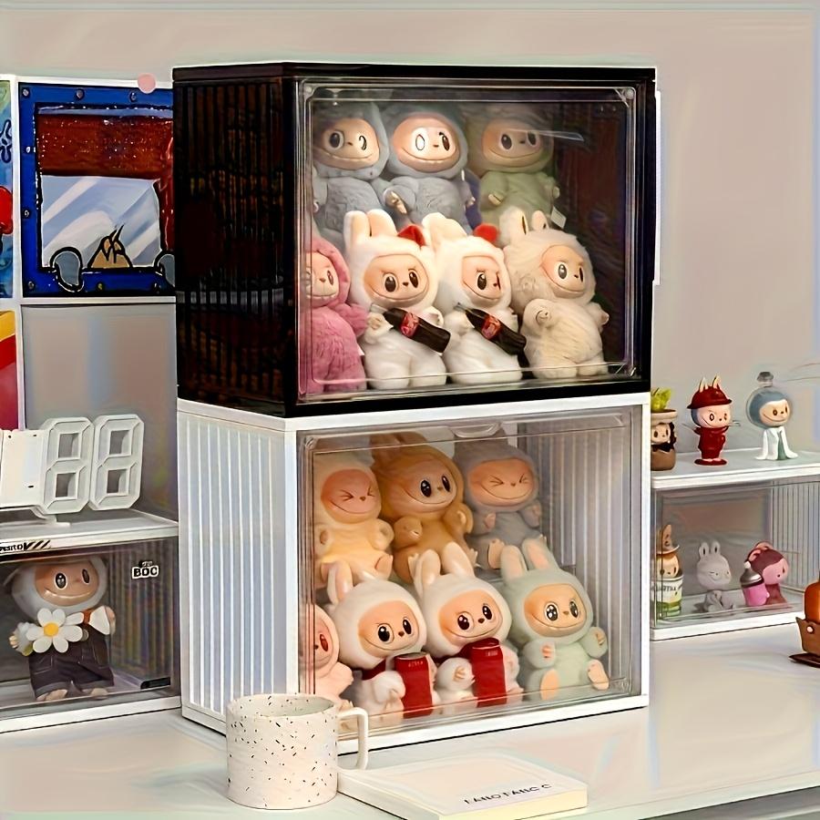 Transparent Display Cabinet, Three-Layer Adjustable Stackable Storage Box, Collectible Model Showcase, Summer Essential, Back-To-School Must-Have, Home Storage