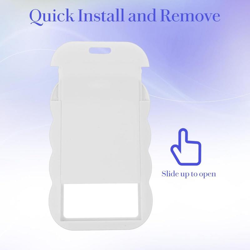 Photo card holder, transparent photo card holder keychain, ID card holder, bus credit card bank card holder, student card photo protector, clear id badge holder (wavy white)