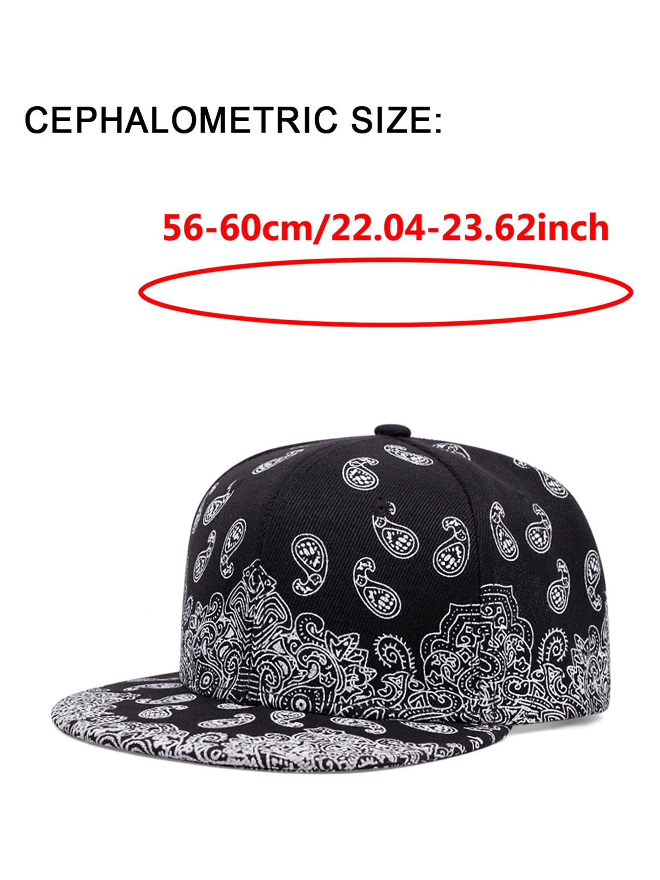2026 New Fashionable Personalized Baseball Hat Paisley Printed Hip Hop Hat Street Creative Skateboarding Hat Daily Commuting Decorative Hat Outdoor Leisure Sports Sunshade Hat Male Female Same Style Flat Edge Hat