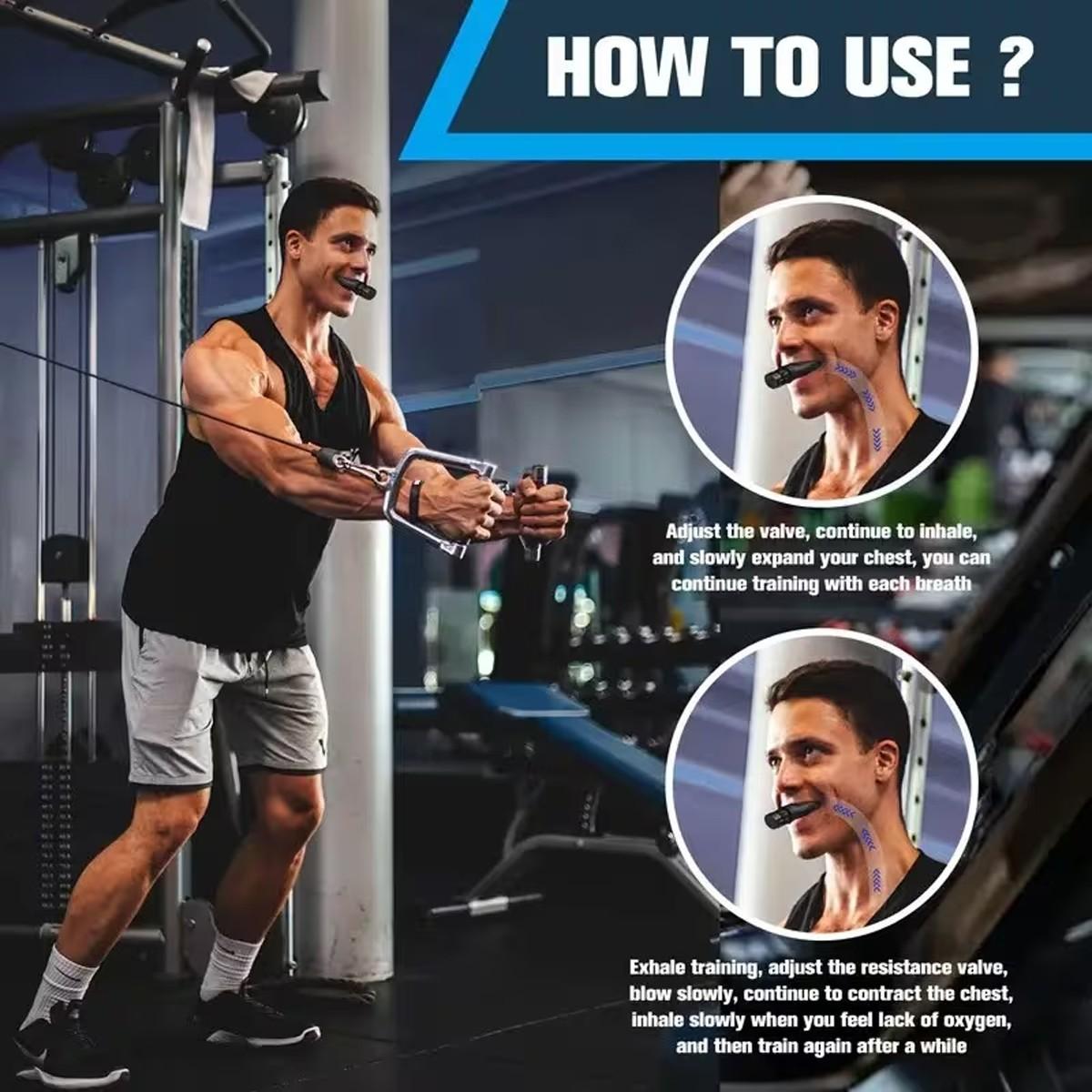 Breathing Fitness Trainer, Resistance Lung Exerciser, Adjustable Endurance Device, Portable 4in, Usa Made, for Wellness, Yoga, Athletes, Runners