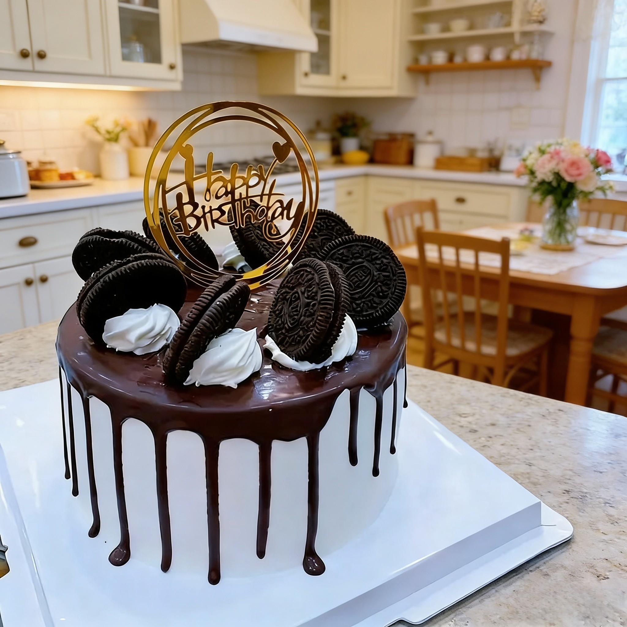 40pcs Acrylic Cake Decorations, Flashing Party Cake Decor, Birthday Card, Creative Baking Supplies, Festival and Birthday Gifts