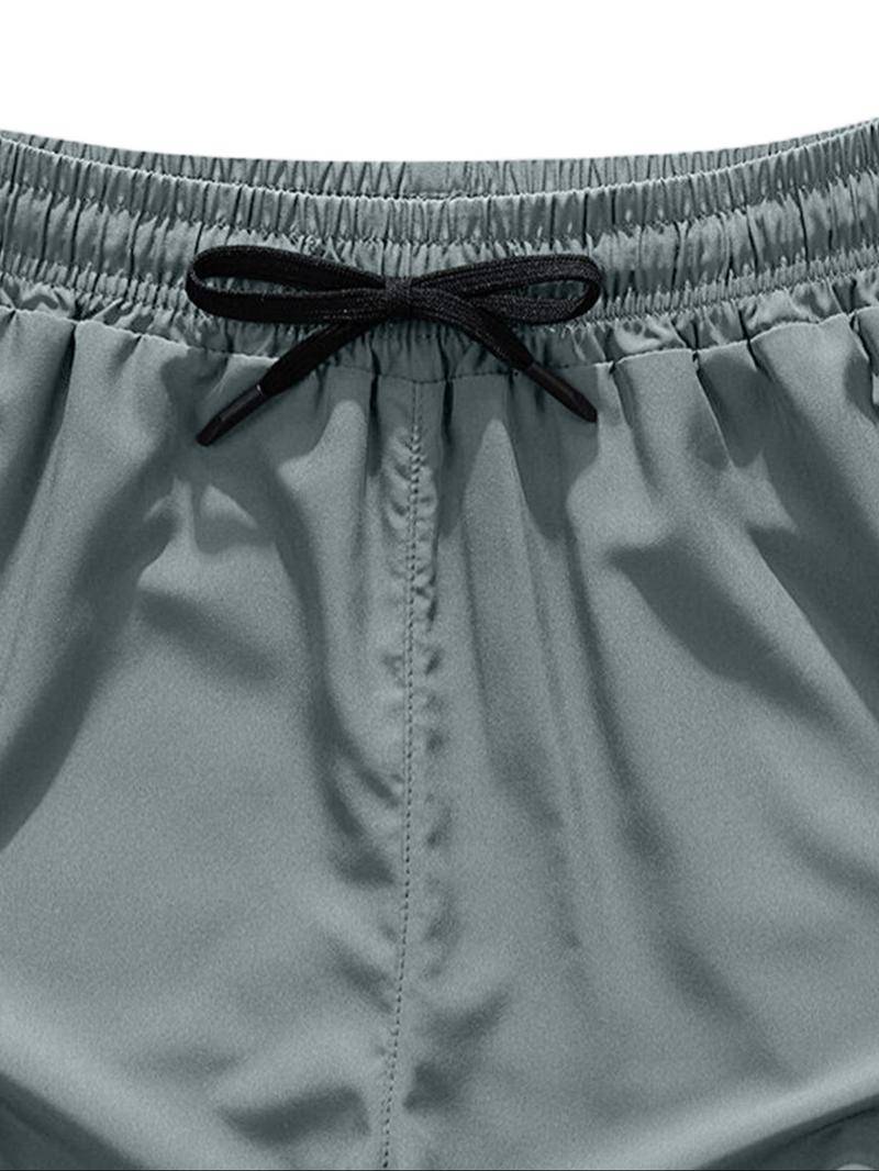 Men's Letter & Bull Head Print 2 in 1 Double Layer Drawstring Waist Gym Shorts, Regular Fit Casual Comfortable Breathable Quick Drying Anti Exposure Pocket Shorts for Gym Workout Running, Men's Bottoms for Summer