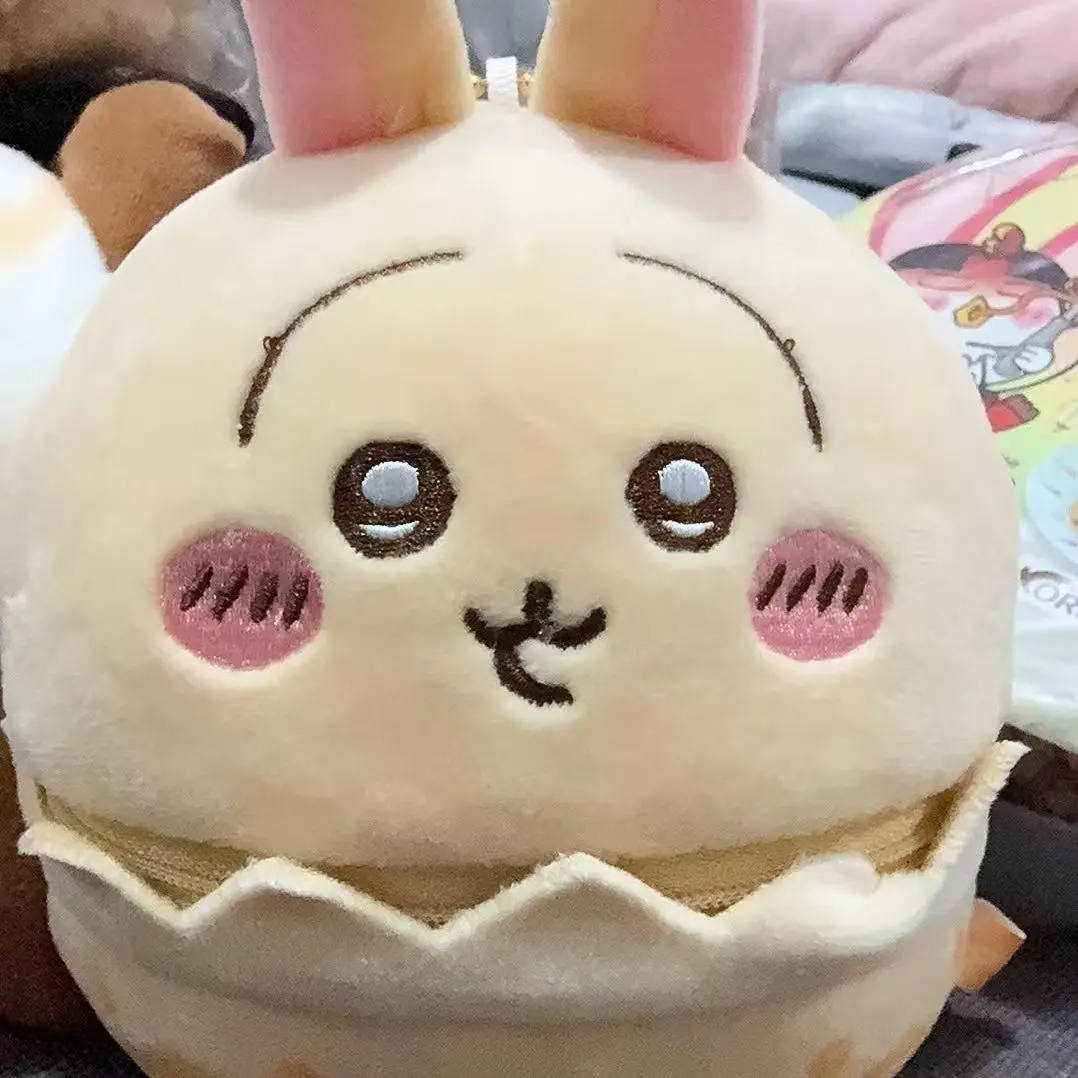 New Chiikawa Unisex Small Egg Plush Pendant - Usachi Hachiware Animal Doll, Easter Peripheral, Animals & Nature-Themed Bag Hanging Decoration, Friend Gift