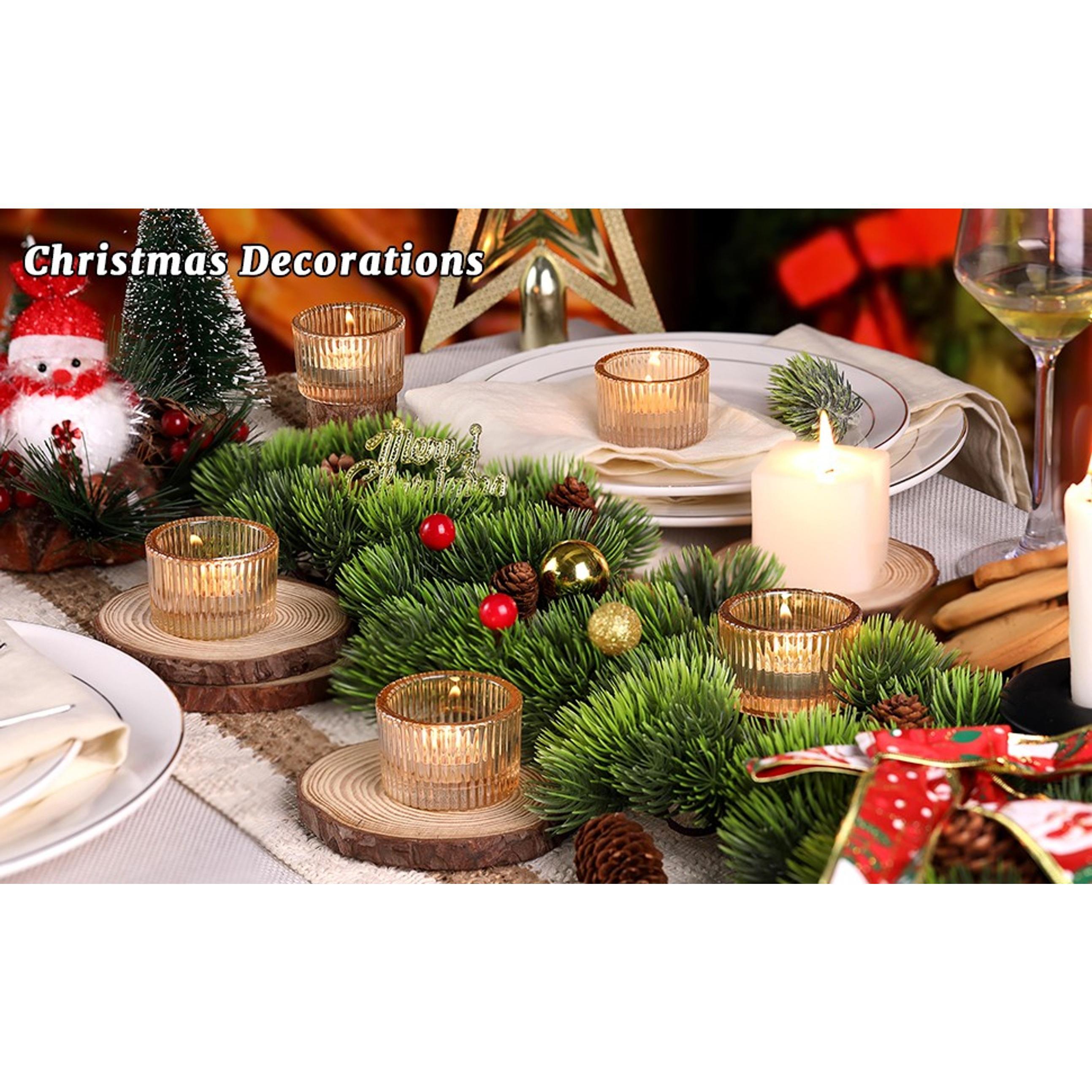 12 Pcs Gold Tealight Candle Holder 2'' x 1.4'', Small Votive Candle Holders for Table Centerpiece, Glass Tea Light Candle Holders for Party, Home and Wedding Decor