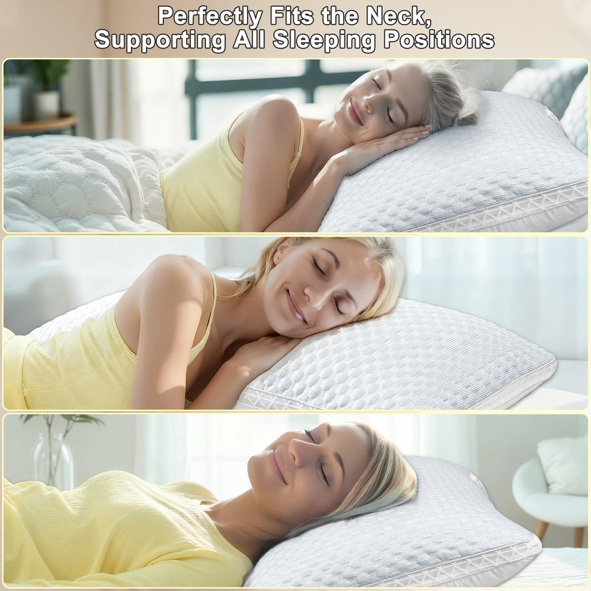 Raybee Luxury Neck Pillows 2 Pack,Bed Pillows Set of 2,Adjustable 5-star Hotel Quality Pillow for Side Back Sleeper, Holiday Gifts , Decor Bedroom Accessories【Black Friday】