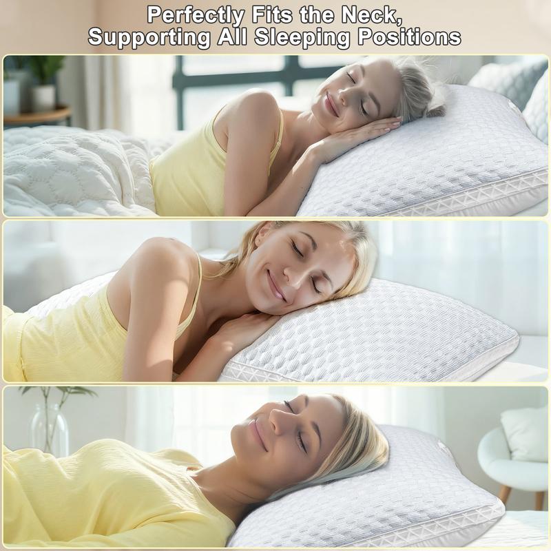 Raybee Luxury Neck Pillows 2 Pack,Bed Pillows Set of 2,Adjustable 5-star Hotel Quality Pillow for Side Back Sleeper, Holiday Gifts , Decor Bedroom Accessories【Black Friday】