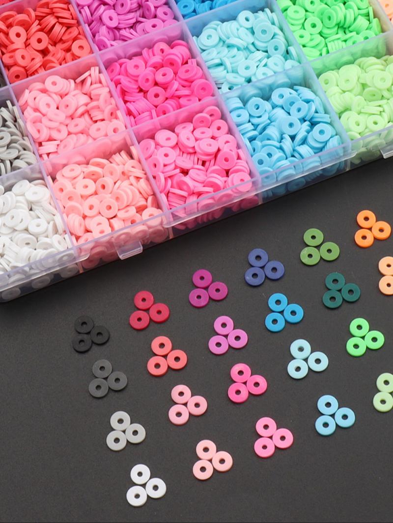 4800pcs Soft Clay Beads Bracelet Making Kit, Friendship Bracelet Set, Flat Beads for Jewelry DIY, Necklace Handmade Gift, Bead Assortment