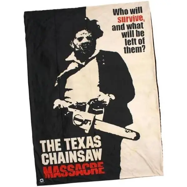 Texas Chainsaw Massacre Leatherface Who Will Survive Throw Blanket Horror, Comfortable Warm Throw for Camping, Travel, Holiday Present for Cherished Ones, Suitable for All Seasons on Sofa, Bed, Office, Living Room