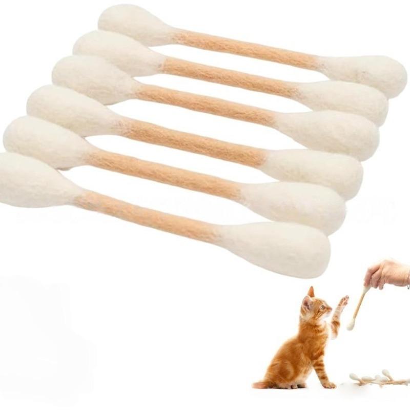Cotton swab cat toys (6-pack), durable large size, kitten chewable teeth cleaning rope, giant interactive felt cat kicking toy stick, relieves boredom, provides exercise and play, relieves anxiety, aids digestion, and is the perfect gift for cat lovers.