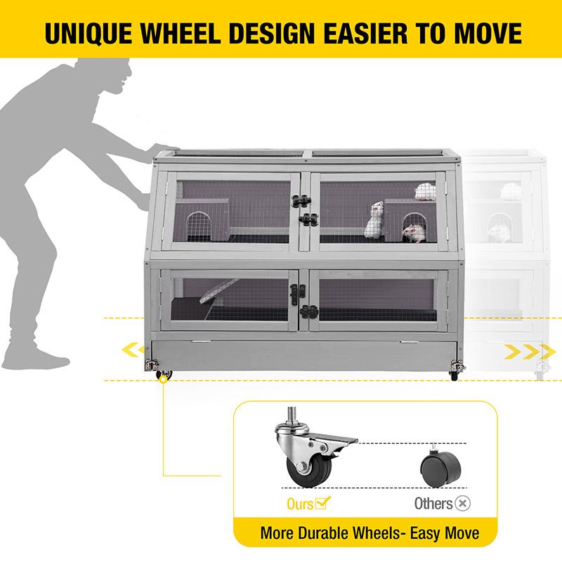 Aivituvin-AIR58 Two Levels Guinea Pig Cage| Large Hamster Cage with Wheels