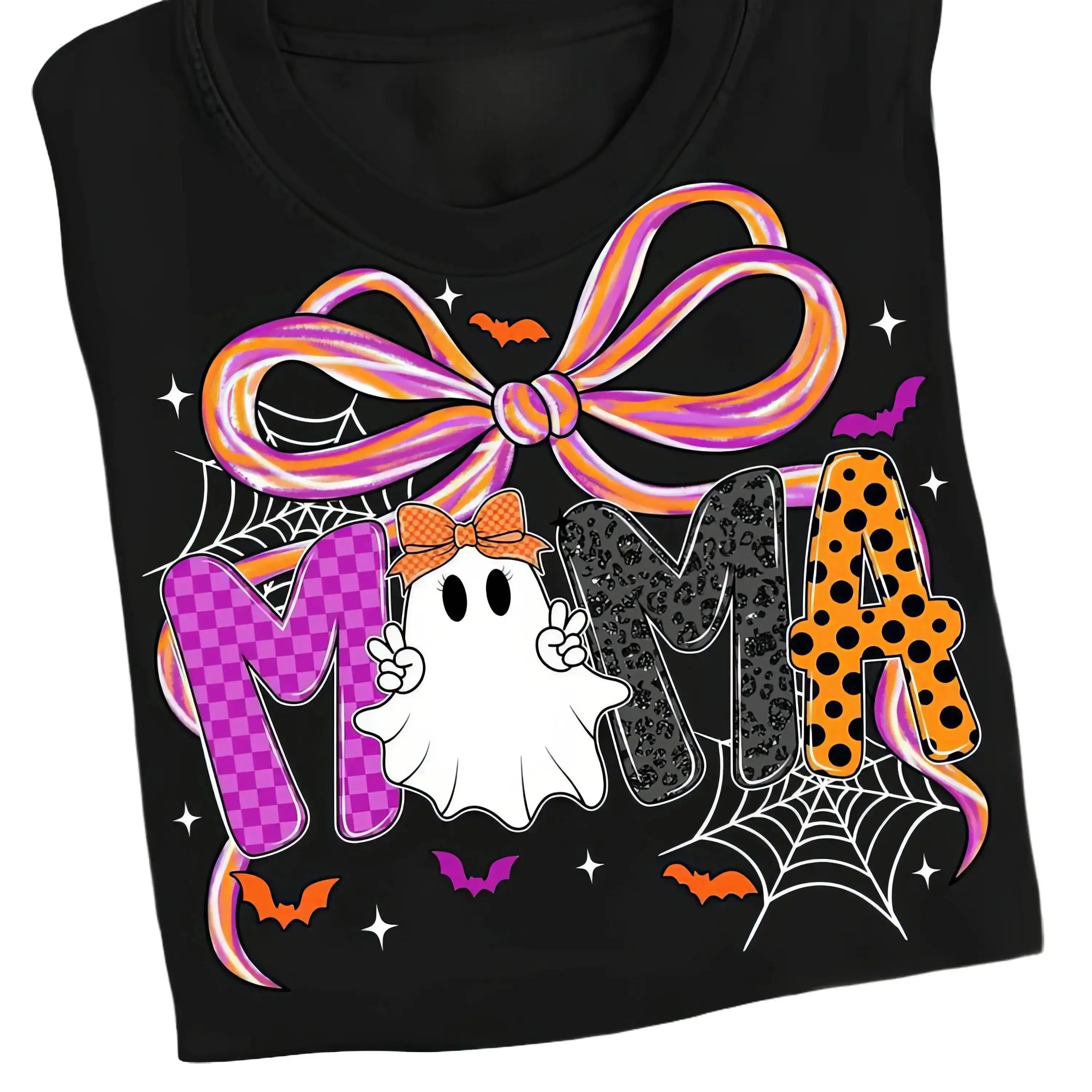Cotton Comfort Colors Mama Halloween Coquette shirt Preppy Halloween Mama Bow Pumpkin Mama Gifts Cozy Fall Gift , Gift for Her