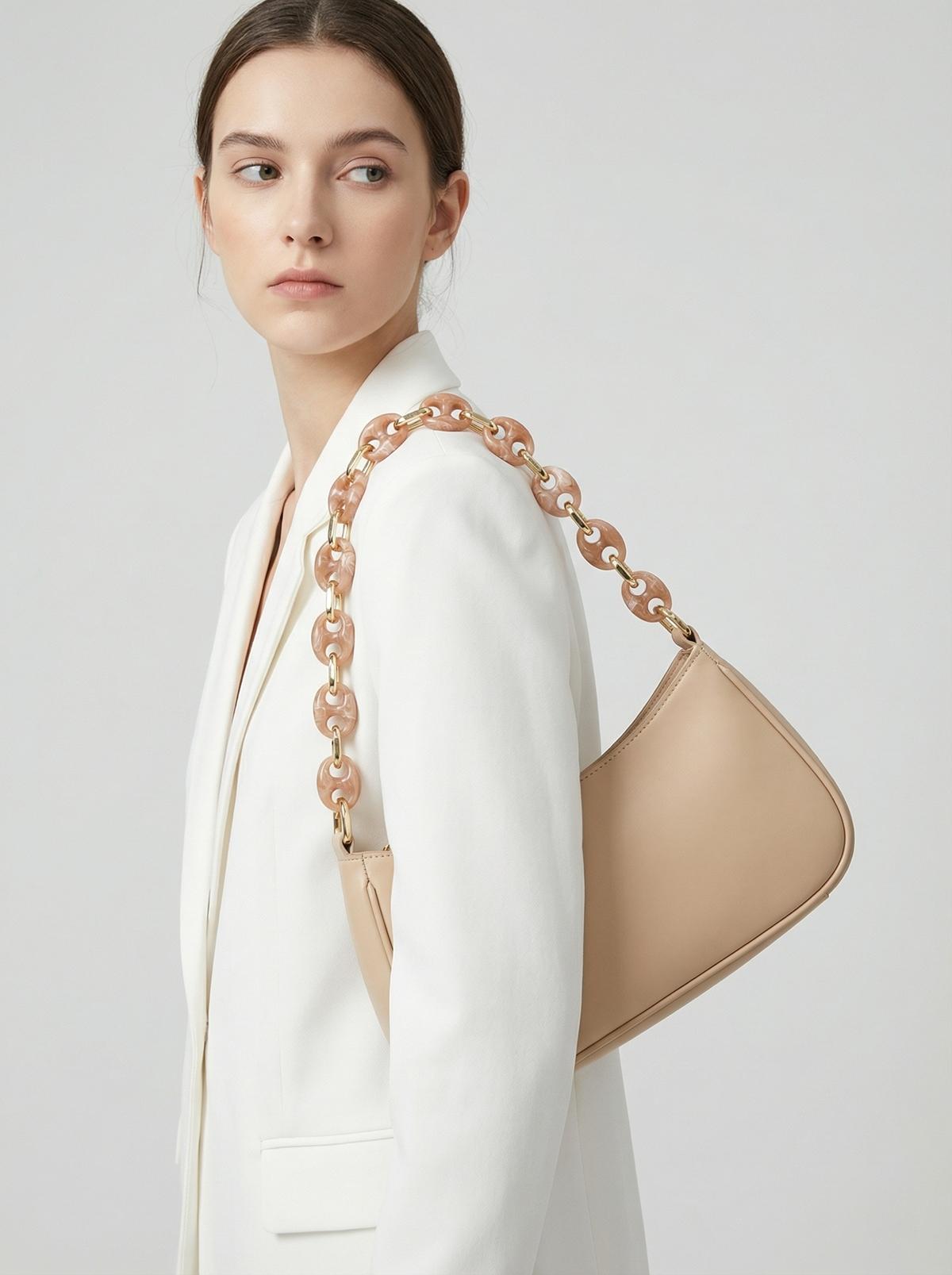 Acrylic Resin Oval Chain Bag Strap Replacement, Tortoiseshell Pattern Decorative Shoulder Chain, Lightweight Purse Strap for Handbags, Crossbody Bags, Tote Bags, Daily Use & Travel