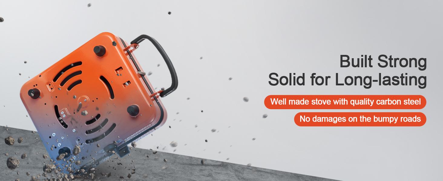 Odoland Portable 2 Burner Camping Stove Propane with Griddle – 17000 BTU Gas Stove Collapsible Backpacking Stove for Indoor Outdoor Cooking Hiking and Picnic Odoland Portable 2 Burner Camping Stove Propane with Griddle – 17000 BTU Gas Stove Collapsible Backpacking Stove for Indoor Outdoor Cooking Hiking and Picnic