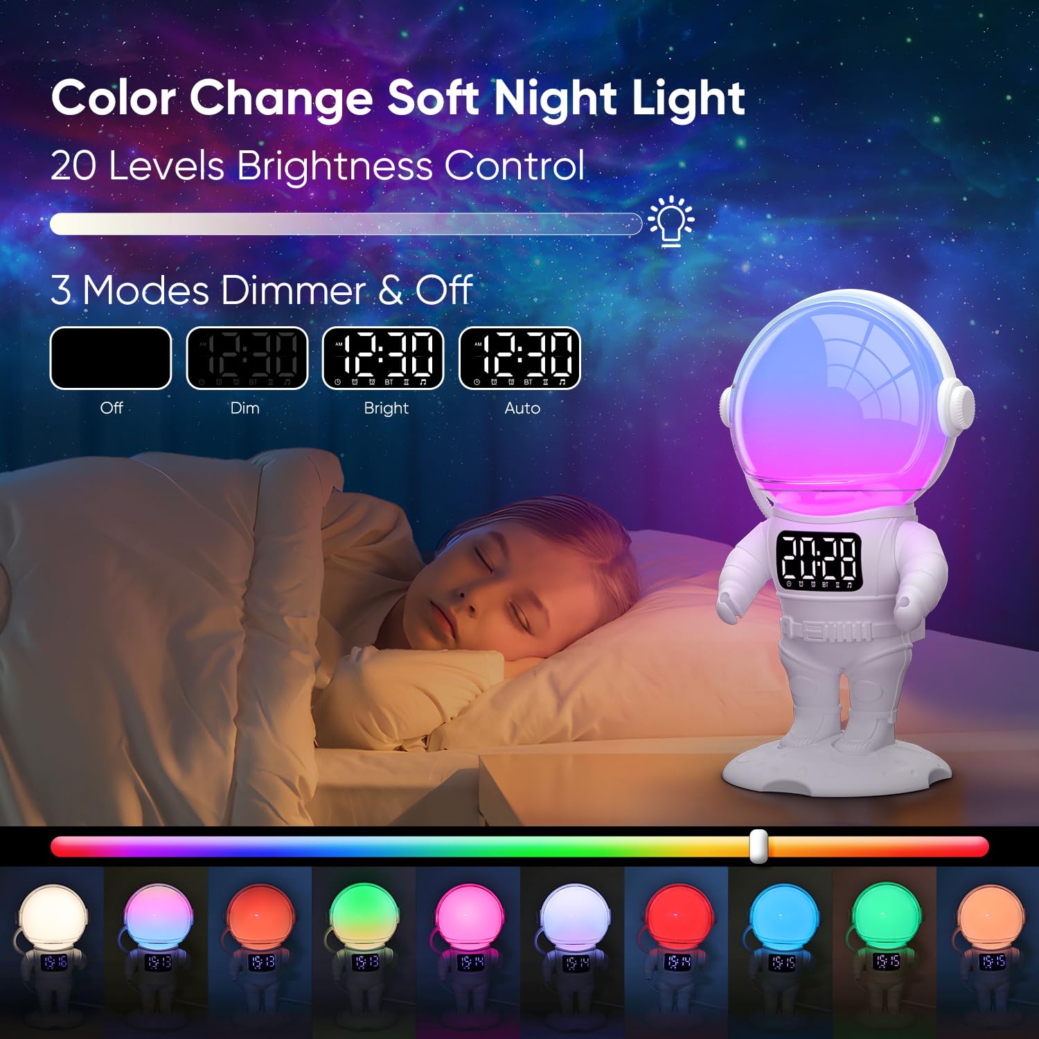 Astronaut Wake Up Light Sunrise Alarm Clock for Kids, Heavy Sleepers, Bedroom, Gradual Sunlight Alarm Clock with Sunrise Simulation, 21 Sleep Sounds, Dimmable Bedside Lamp with Timer, Boys Gifts Idea Decor speaker bluetooth Astronaut Wake Up Light Sunrise Alarm Clock for Kids, Heavy Sleepers, Bedroom, Gradual Sunlight Alarm Clock with Sunrise Simulation, 21 Sleep Sounds, Dimmable Bedside Lamp with Timer, Boys Gifts Idea Decor speaker bluetooth