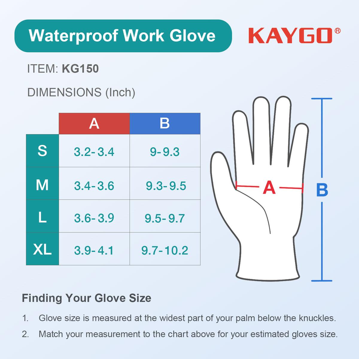 KAYGO KG160W Multi-Scene Non-Slip Winter Gloves (0°C~-5°C)｜For Work, Home Tasks, Camping, Snow Shoveling & Commuting｜Designed for Workers, Drivers, Campers & Commuters ｜Wrist Area Not Waterproof(No Touchscreen)