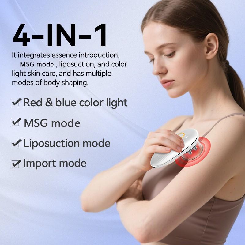 4 in 1 Smart Body Sculpting Machine-Lymphatic Drainage Massager, Body Care Tool, Body Care with 4 Adjustable Functions: Heating,Cupping,Red Light & EMS Massage for Belly, Waist, Arms, Legs, Tightens Skin Gift, Stomach Body Sculpting Tool