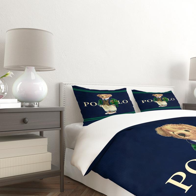 Bear Themed Duvet Cover (Including 1 Bed Cover And 1-2 Pillowcases,No Pillow Inserts or Comforter Included), Vintage Polo Teddy Bear Bedding, Suitable For Decorating Rooms And Bedrooms For Boys, Girls, And Teenagers