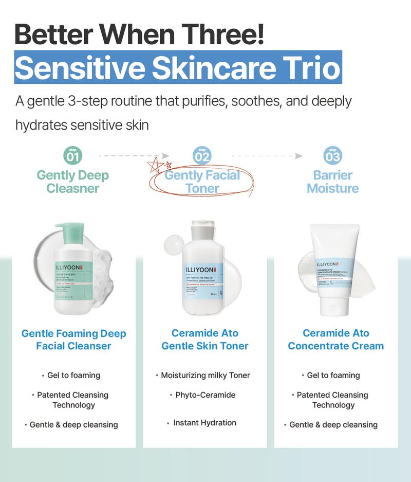 ILLIYOON Ceramide Ato Relief Skin Softener | Cream Essence, Skin Softener Cream, Soothing, Hydrating, Solution for Acne-Prone Skin, Skin Barrier, Hypoallergenic & Sensitive Skin-Friendly