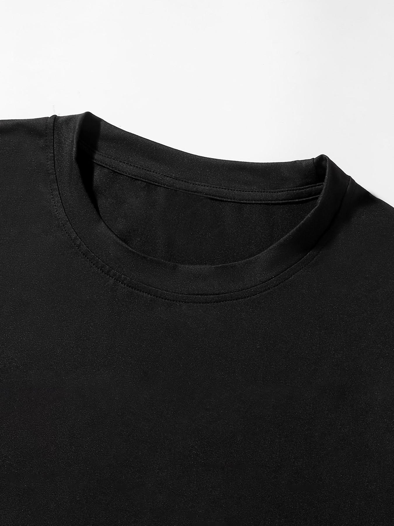 Men's Summer Street Style T-Shirt, Cartoon Cross Print, Slim-Fitting Long Sleeve, Fashionable Pure Cotton, Trendy Loose Fit