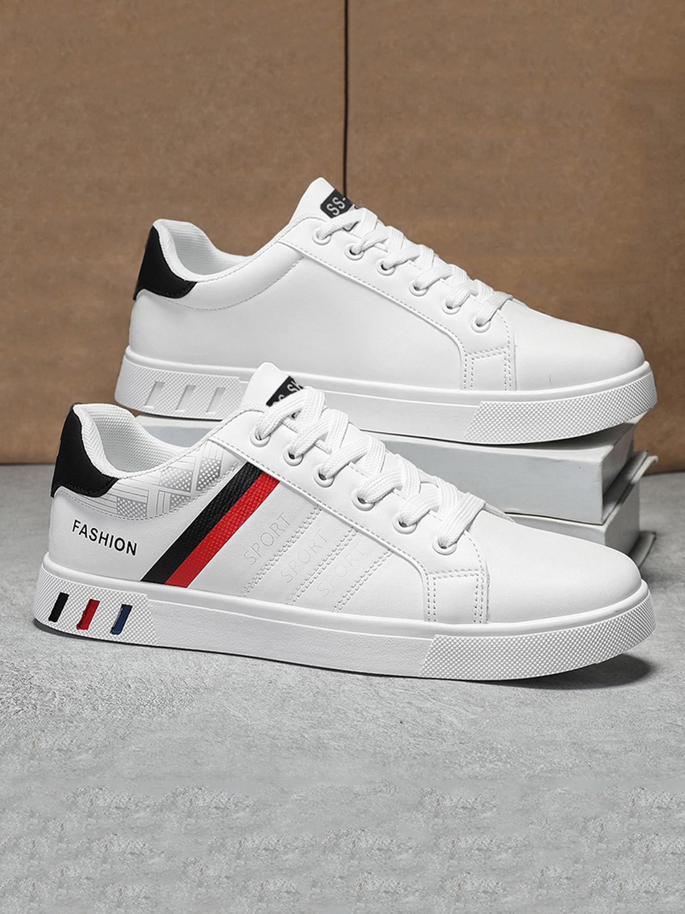 Men's Fashionable Lace Up Low Top Sneakers, Casual Comfortable Sports Skate Shoes, Trendy All-match Sneakers for Daily Wear