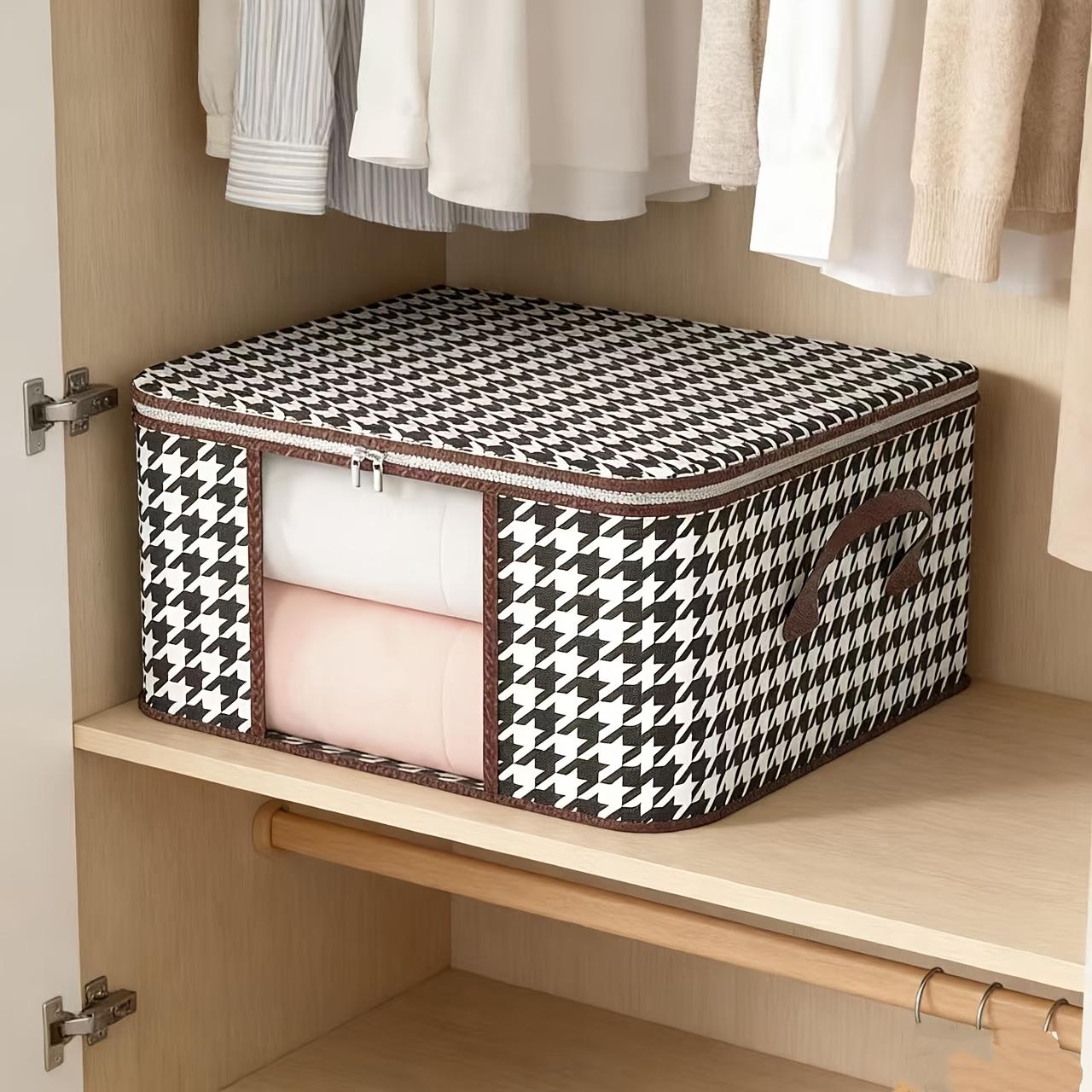 3-Piece Quilt Storage Bags, Foldable Clothes Organizer with Transparent Window, Zipper and Handle, Ideal for Dorms and Bedrooms