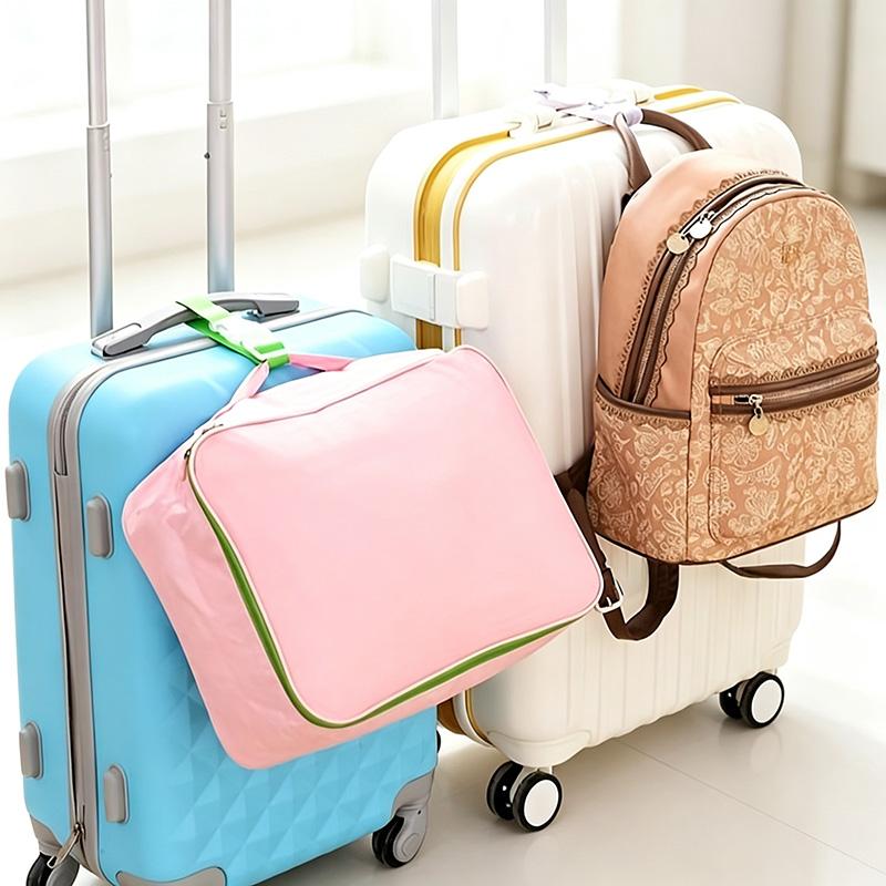 4pcs Random Color Adjustable Luggage Straps ,Heavy-duty Travel Safety Belt System, Quick-release Buckles and Detachable Design, Available in Multiple Colors and Portable Versions, Suitable for Cars, Airplanes, Trains, and Buses