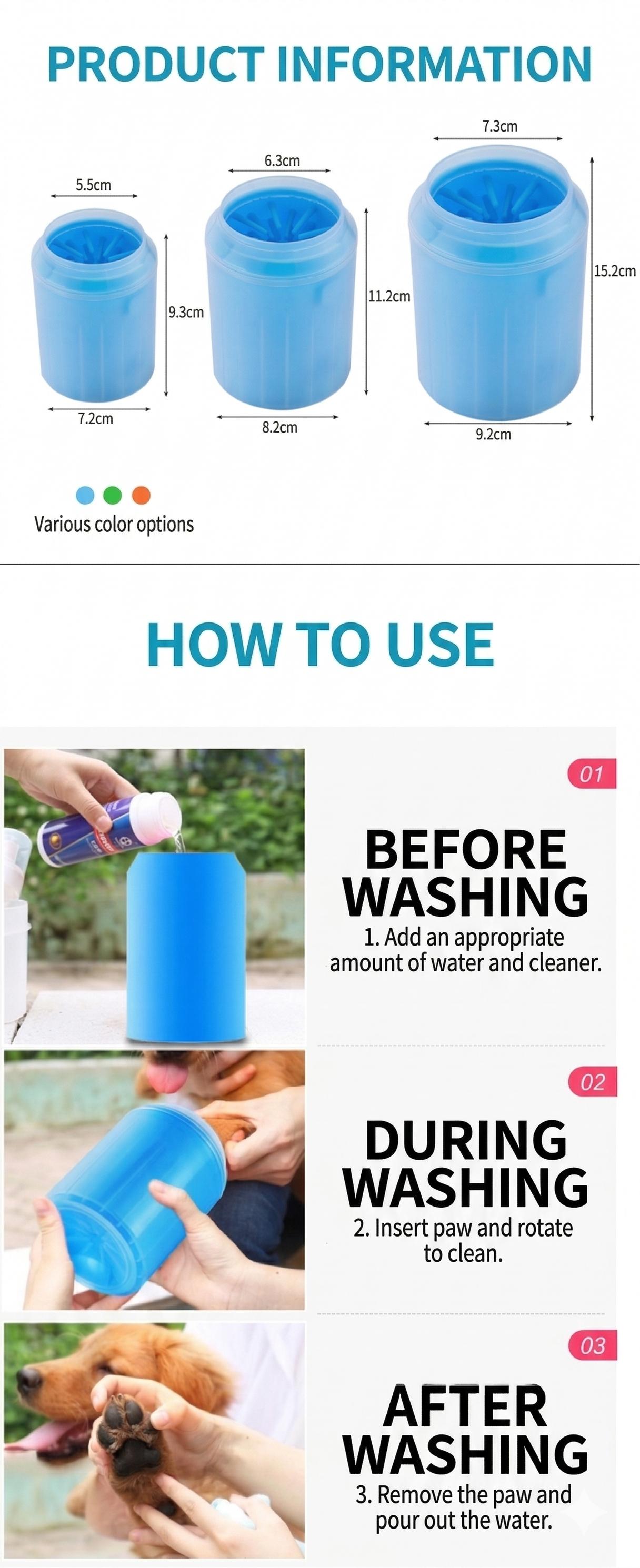 Pet Paw Washing Cup, Dog Claw Cleaner, Cat Claw Cleaner, Efficient Pet Grooming Tool, Easy-To-Use Design, Essential Pet Care Accessory