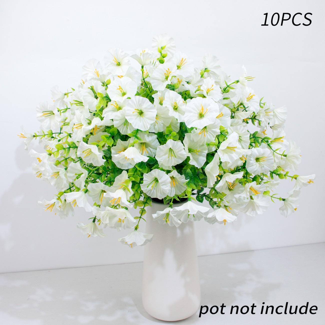 Artificial Potted Plant, 10pcs Faux Flower with UV Protective Function, Decorative Flower for Outdoor Home Flowerpot Porch Terrace Decoration #GLOBAL PICKS