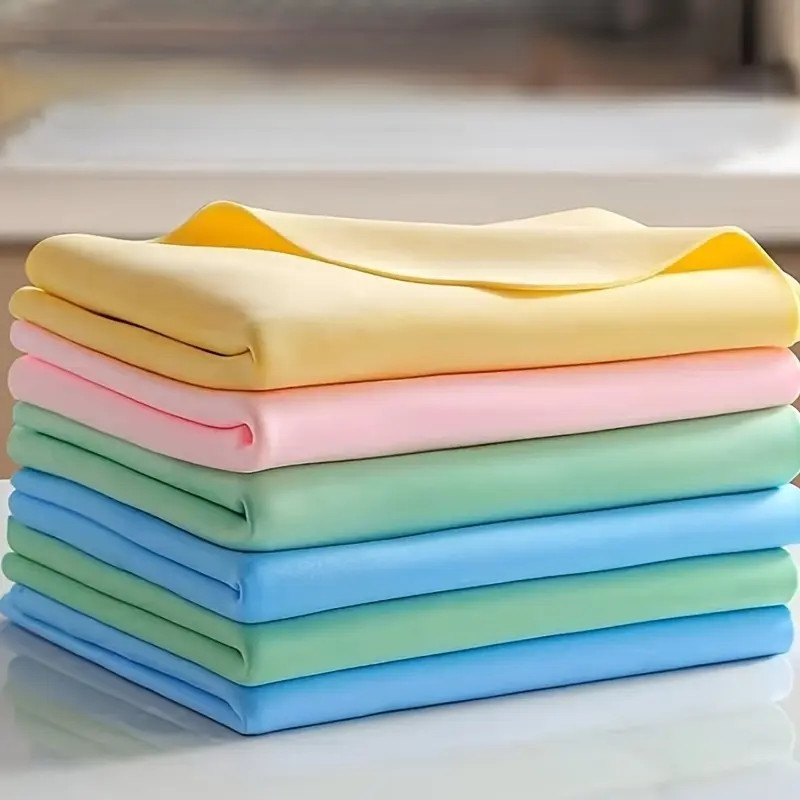 Premium 6-Pack Shammy Cloth for Car Drying or Daily Cleaning Reusable Cleaning Cloths Absorbent Detailing Cloth Super Absorbent Suede Towel Reusable Shammy Towel for Car - Scratch-Free Car Drying Towel No Water Marks