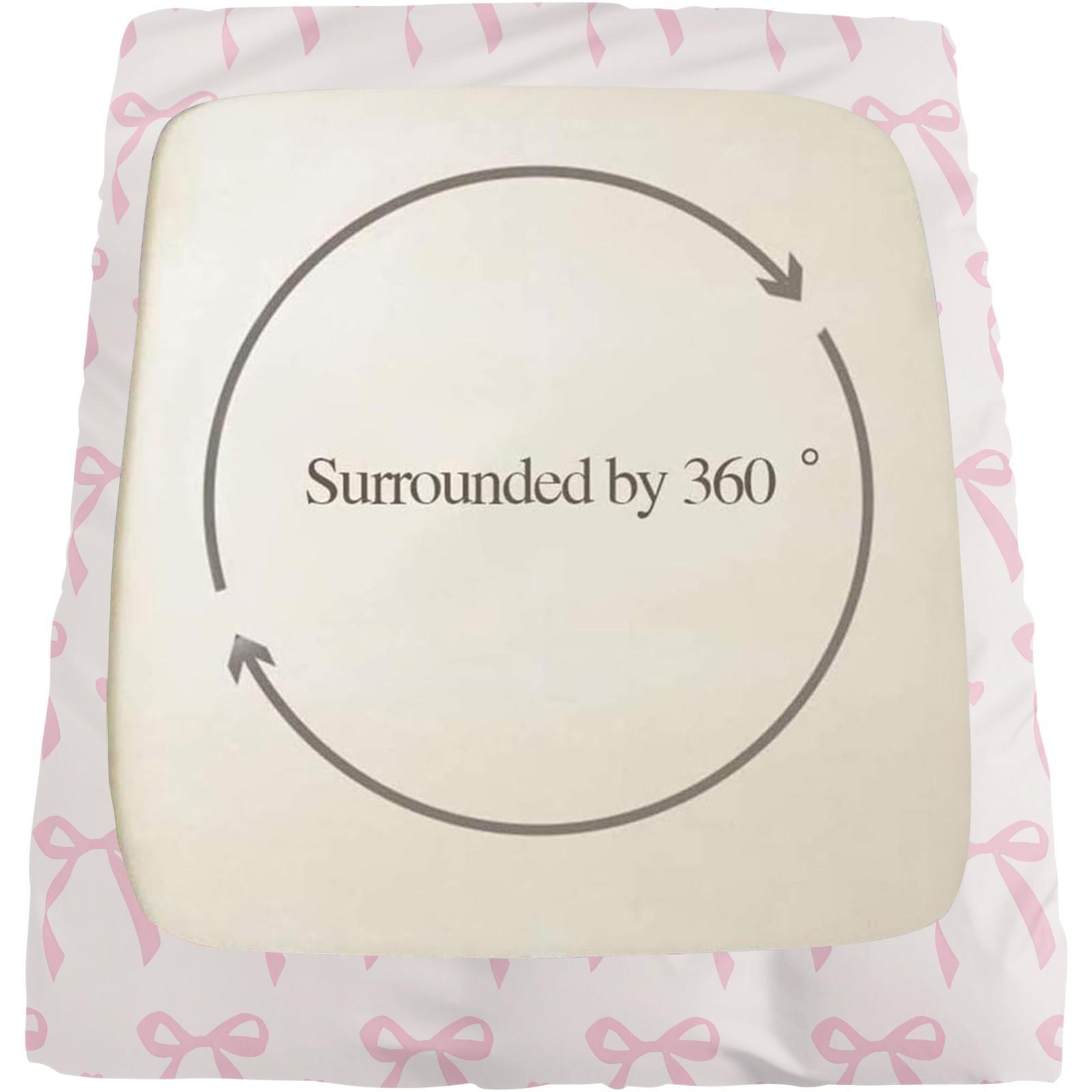 3Pcs Pink Bow Fitted Sheet Set, Custom Initial Sweet Print, Breathable Non-slip Fit, Ideal for Bedroom Dorm Home Decor