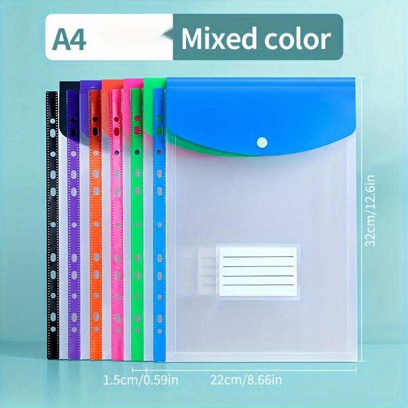 12 Pack A4 11 Ring Binder with Button Closure Durable PP Plastic Document Organizer Colorful for School Office Travel Home Office Study Supplies Modern Design Safe Closure Storage Binder