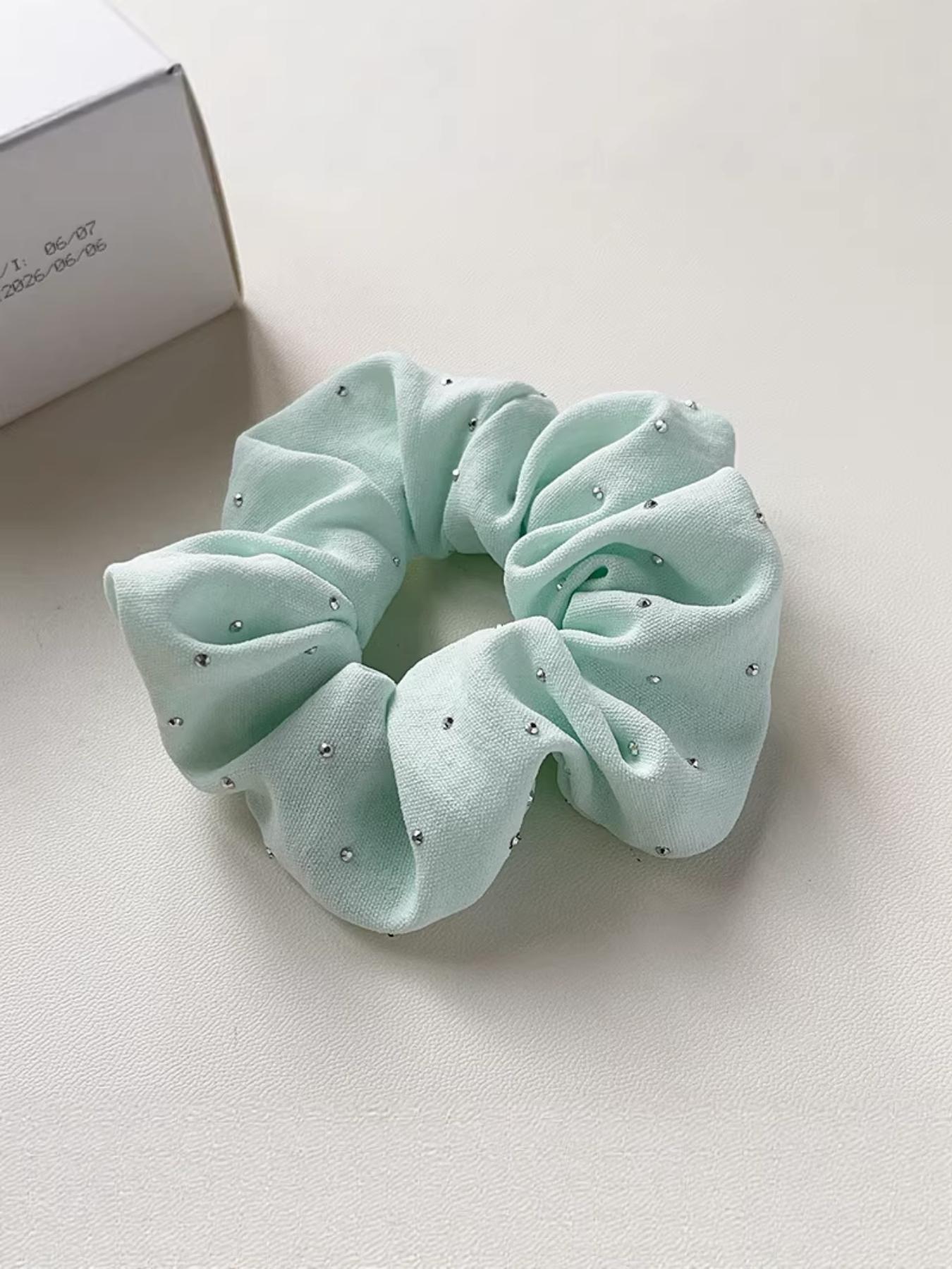 2-Pack Elegant Rhinestone Hair Ties, New Summer High-End Headbands, Simple Fabric Elastic Bands, Daily Commute Fashion Accessories