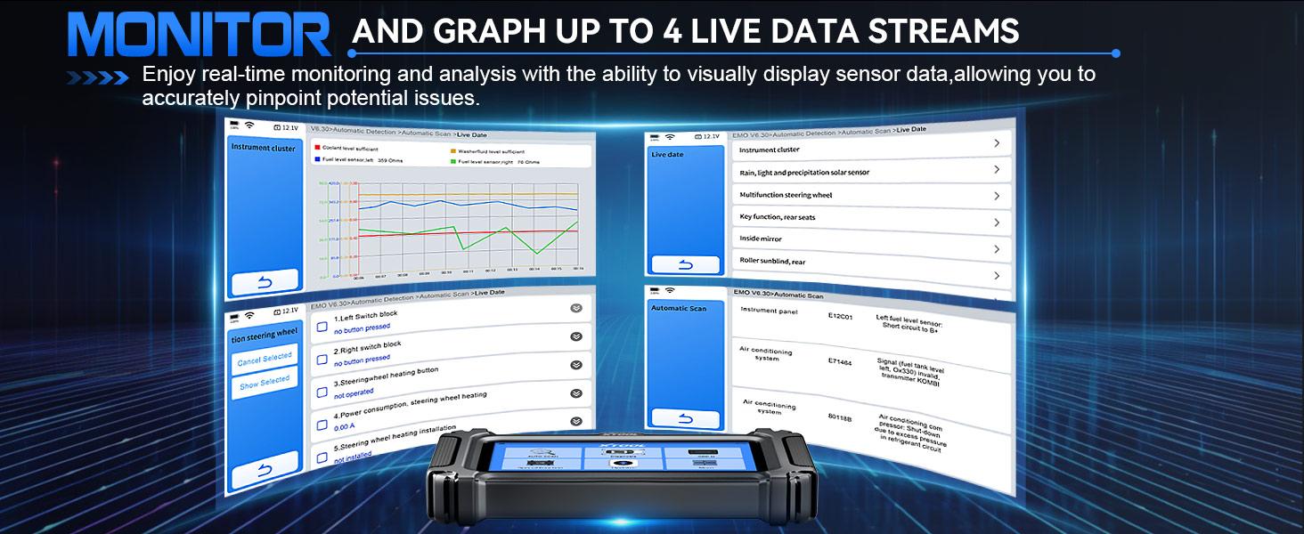 XTOOL D6 OBD2 Scanner Car Diagnostic Scan Tool for All System with Lifetime Free Updates, 15 Resets, Throttle Body Relearn, ABS Bleed, FCA AutoAuth & CAN FD Vehicle Automotive