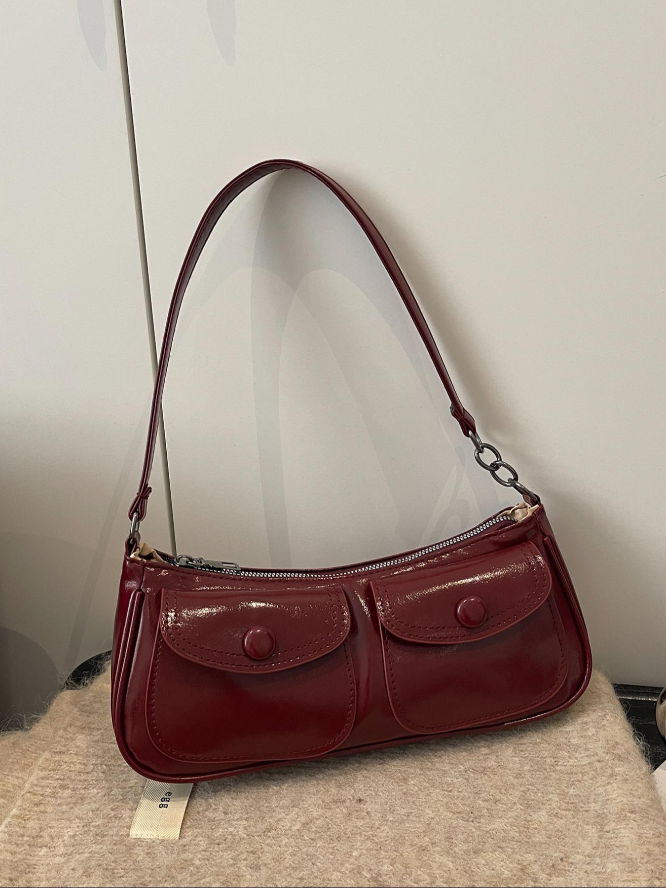 Women's Leopard Print Shoulder Bag, Vintage Dual Pocket Handbag with Zipper Closure, Fashionable and Versatile, Fashionable Patterned Bag, Perfect for Daily Use