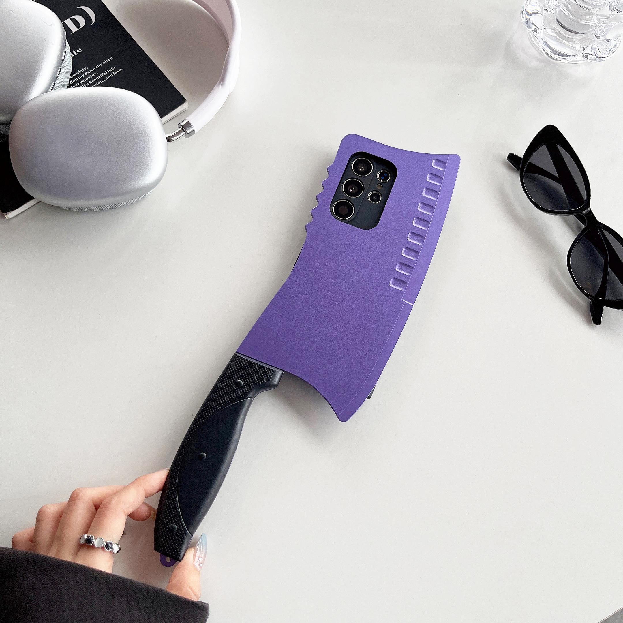 Creative Knife Design Phone Case, Funny Phone Protective Cover, Phone Accessory Compatible with Samsung Galaxy S21 S22 S23 S24 S25 Ultra Plus, Casing