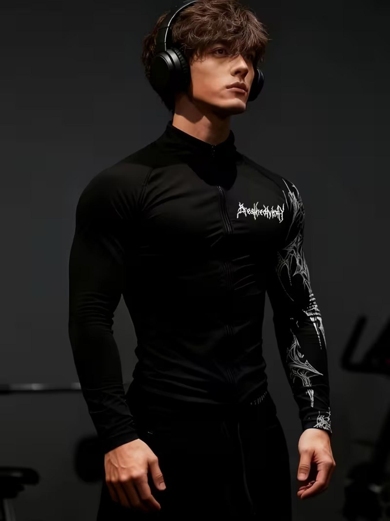 Men's New Breathedivinity Sports Quick-Dry Tight-Fitting Gym Zipper Jacket, Elastic Couple, Ideal for Fitness and Workout