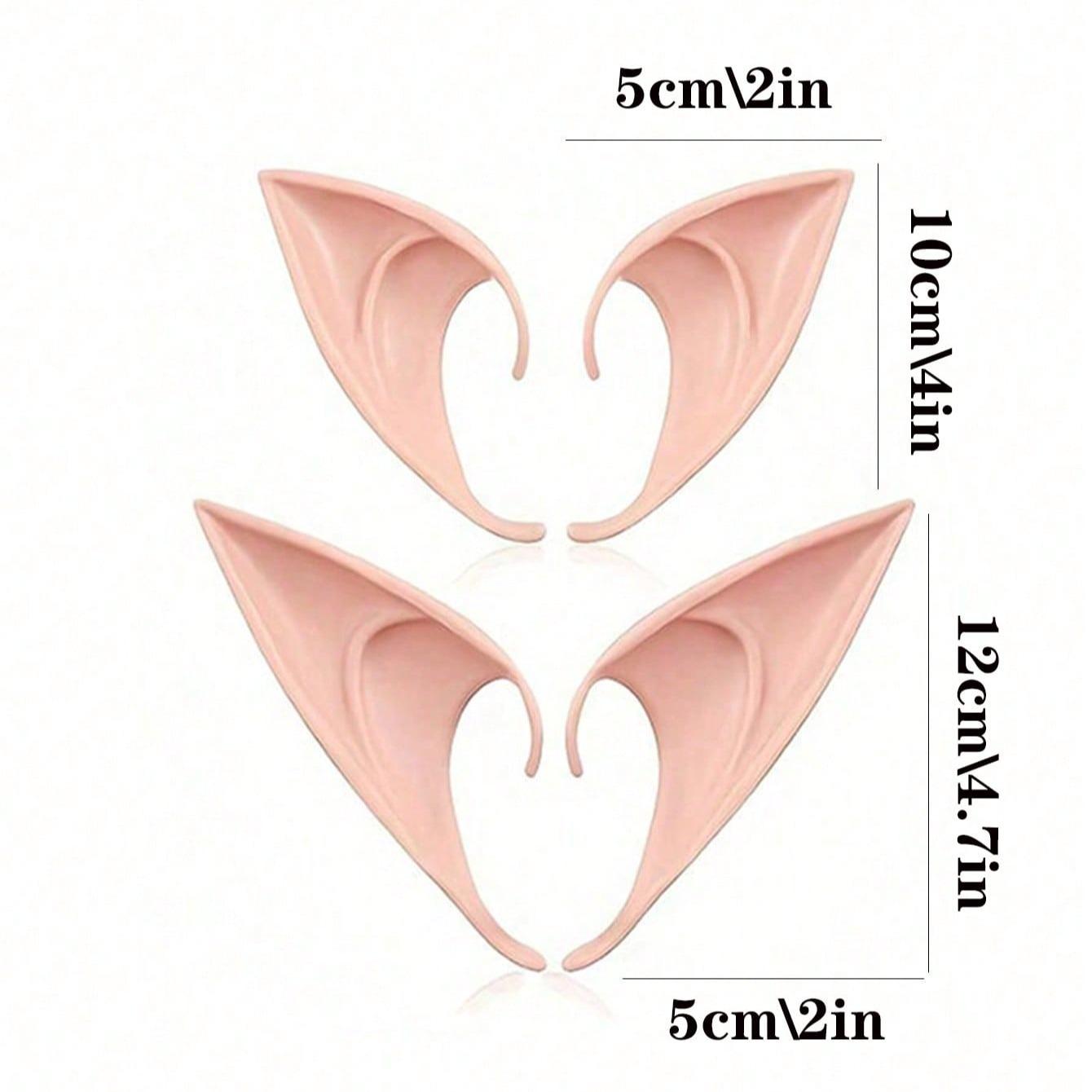 1 pair-Fairy Pixie Elf Ears - Cosplay Soft Pointed Ears Elven Masquerade Vampire Fairy Ears Makeup Costume Accessories Party Supplies Cross Border Halloween Elf Ears Cos Props Avatar Elf Ears Vampires Dentures Fairy Fake Ears Party Event Props
