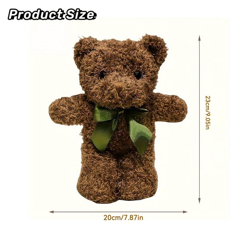 23cm/9.05in Curly-haired Cute Teddy Bear Plush Toy Features An Adorable Shape And Soft Texture. Fluffy And Skin-friendly, It's A Perfect Bedtime Companion Or Bedside Decoration. Suitable As A Valentine's Day, Birthday, Christmas