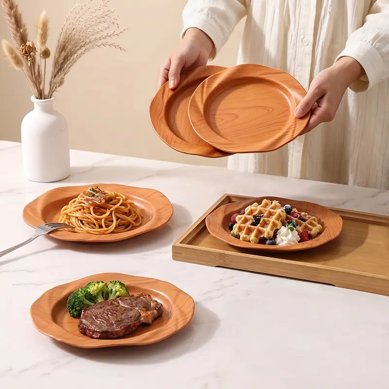 5/10 Piece Sun Shape Plastic Plates, Modern Kitchenware, Lightweight, Versatile, Ideal for Home, Outdoor, Parties, Holidays