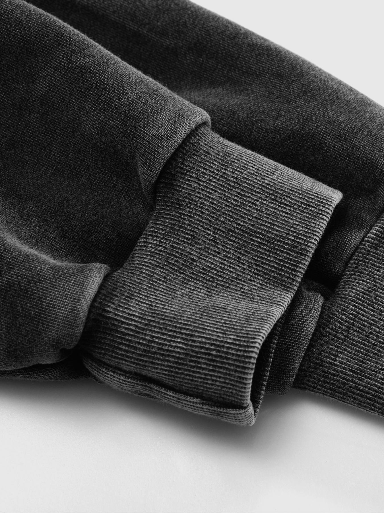 Men's Washed Cotton with Gothic Print, Casual Long Sleeve Pullover, Comfortable and Stylish, Perfect for Daily Wear, Graphic Hoodie