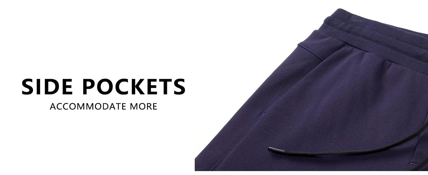 THE GYM PEOPLE Mens' Fleece Joggers Pants with Deep Pockets in Loose-fit Style Fitness Trousers Outfit Plain Menswear