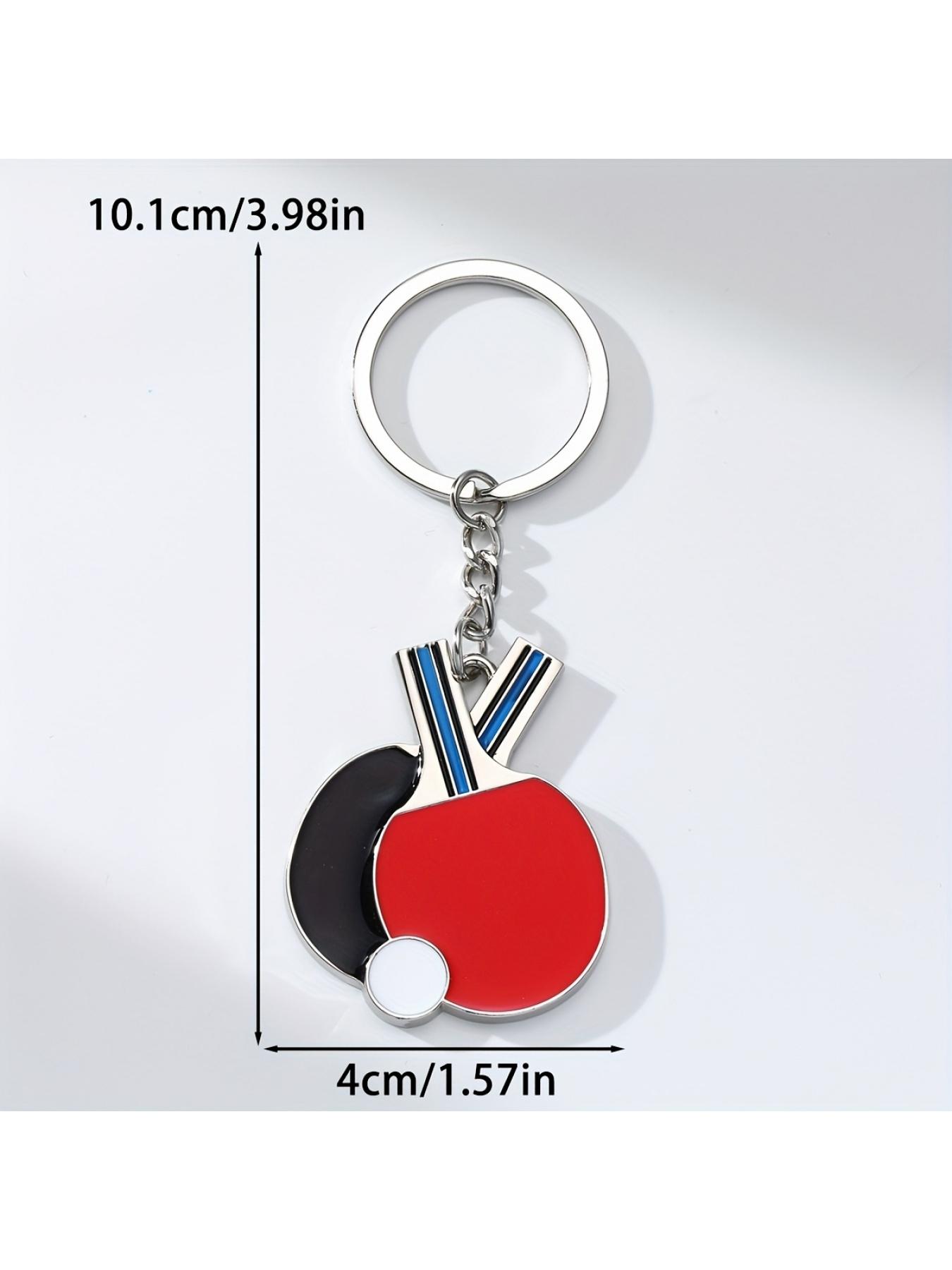 1pc Alloy Drip Mini Ping Pong Key Chain - Round Clasp, Backpack Accessory, Perfect Gift for Sports Lovers