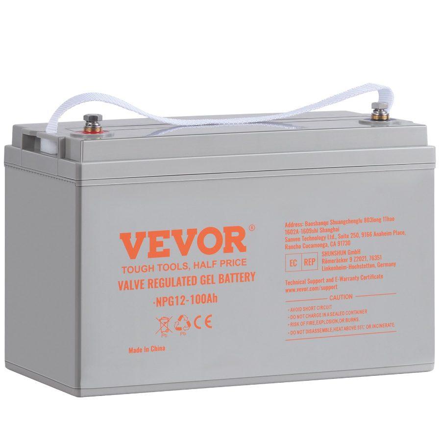 VEVOR 12V 100AH AGM Deep Cycle Batteries, 800A Low Self-Discharge Secondary Rechargeable Battery with Terminal Posts, for Boat, Solar Off-Grid Systems