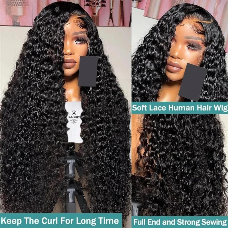 Bling Hair Transparent 13x4 Kinky Culry Lace Frontal Wig Human Hair 36 38 40 Inch Deep Wave 13x6 Hd Lace Front Wig For Women Preplucked