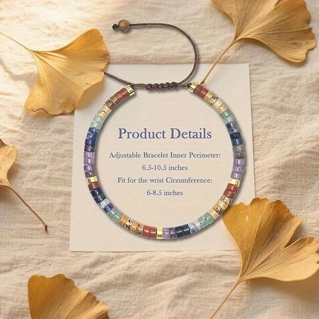 Handcrafted Multicolor Crystal Bead Bracelet  Infused with Mindfulness Energy for Enhanced Mental Clarity and Inner Peace