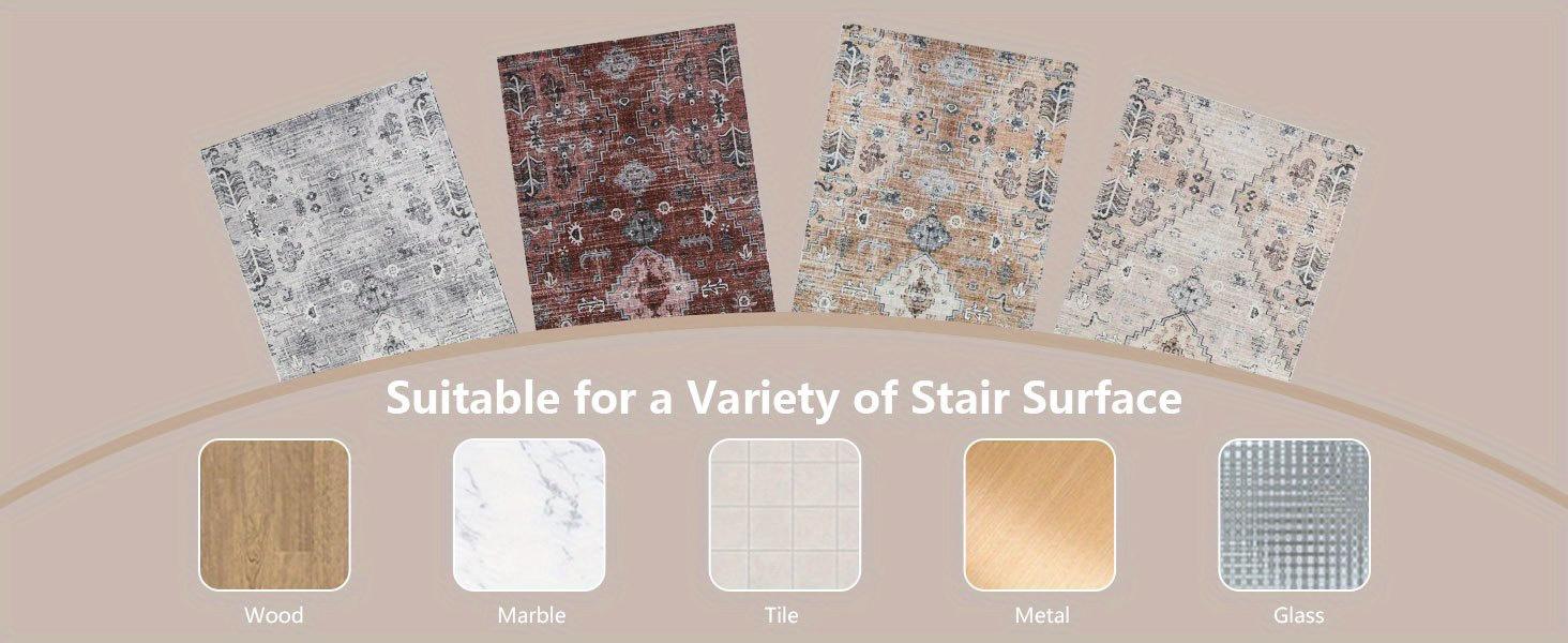 15pcs Stair Treads for Wooden Steps Set of 15, 8"X30" Non Slip Carpet Stair Treads Rubber Stair Runner Indoor Stair Rugs Safety Mats for Dogs, Kids&Elder, Stairway Grip Step Treads Carpet