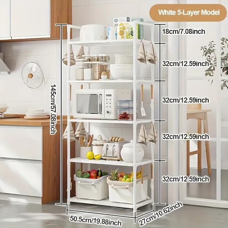 Adjustable Multi-Functional Shelf, Space-Saving Layered Structure, Ideal for Kitchen Bathroom Study Office Home Business